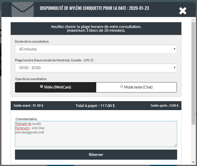 Procédure thérapie de couple